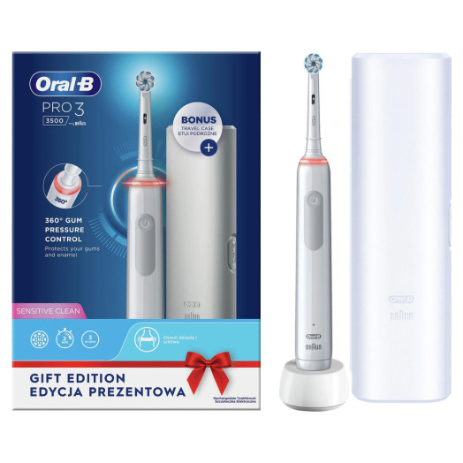 Обертова зубна щітка Oral-B Pro3 3500 WH Sens + футляр