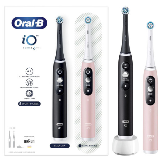 Набір магнітних зубних щіток Oral-B iO Series 6 Duo Black&Pink