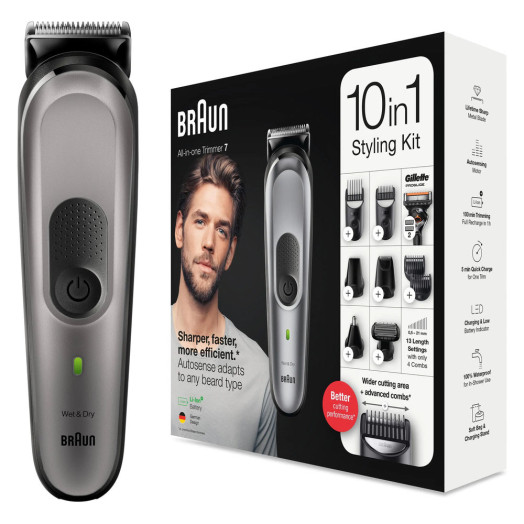 Тример Braun MGK7320 BLK/SILV 8 насадок 100хв