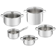 Набір каструль Tefal Daily Cook H054AS55 з індукційної нержавіючої сталі, 10 предметів