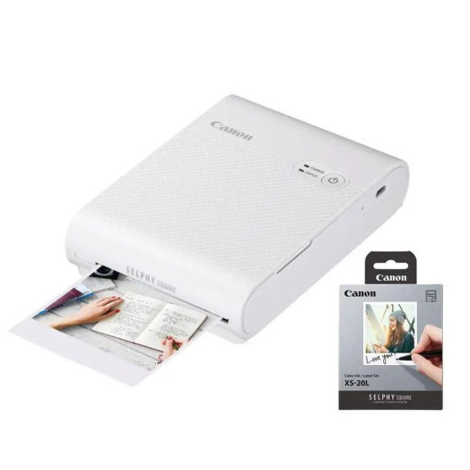Принтер Canon Selphy Square QX10 білий + папір XS-20L 20шт