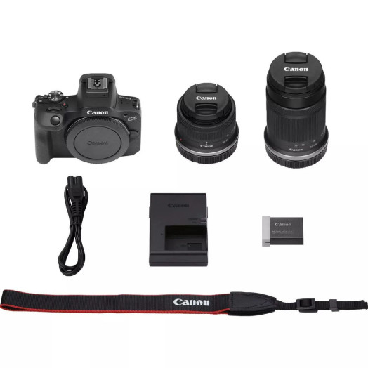 Canon EOS R100 + RF-S 18-45mm f/4.5-6.3 IS STM + 55-210mm f/5-7.1 IS STM