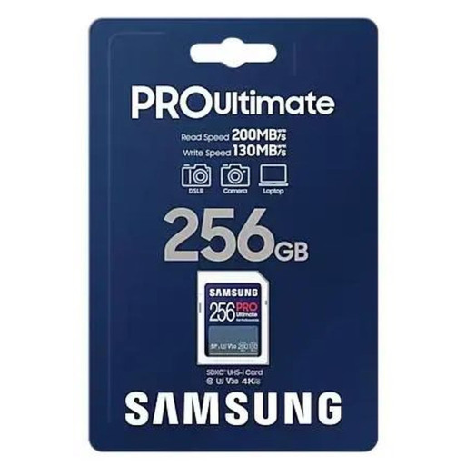 Карта пам'яті Samsung PRO Ultimate 2023 SD 256GB 200/130MB/s U3 V30 + рідер
