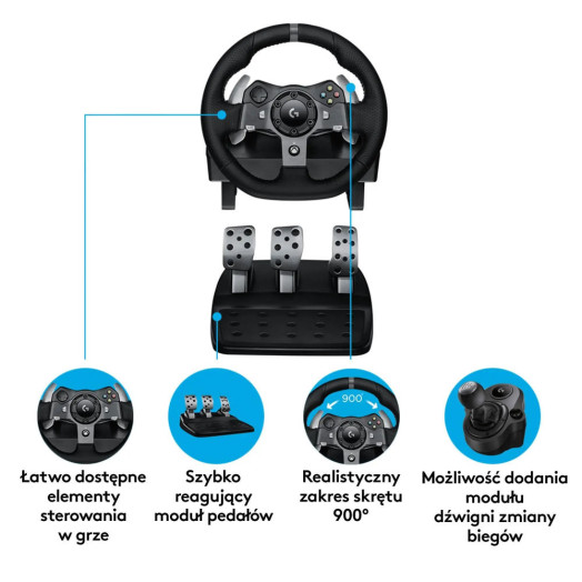 Кермо Logitech G920 з педалями для Xbox Series X/S, Xbox One, ПК Force Feedback