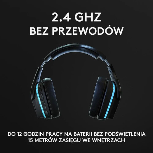 Чорно-сині бездротові навушники Logitech G935 з мікрофоном