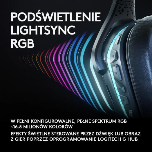 Чорно-сині бездротові навушники Logitech G935 з мікрофоном