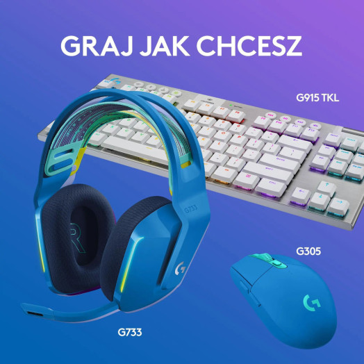 Бездротові навушники Logitech G733 Lightspeed Blue з мікрофоном