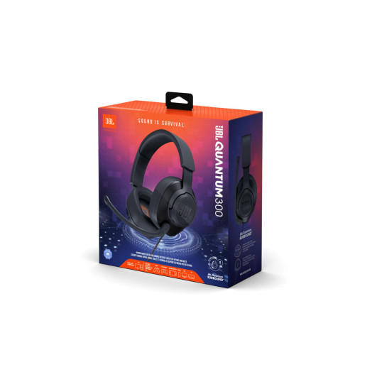 Дротові навушники JBL Quantum 300 з мікрофоном, чорні