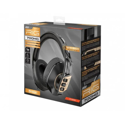 Бездротові навушники Plantronics RIG 700HD з накладним мікрофоном чорно-золоті