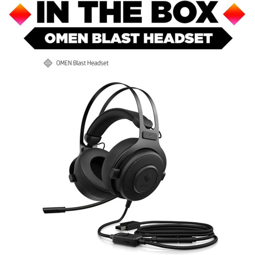 Дротові навушники HP OMEN Blast з мікрофоном, чорні