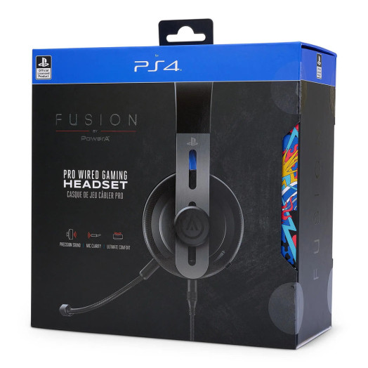 Дротові навушники PowerA FUSION Pro PS4 з мікрофоном, чорні