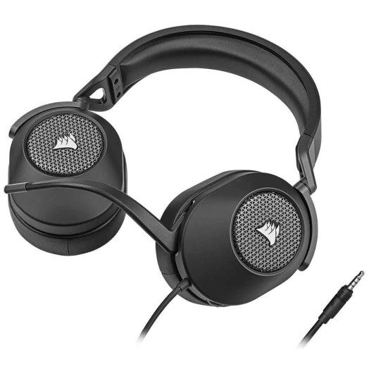Дротові навушники Corsair HS65 Surround Carbon з мікрофоном, чорні