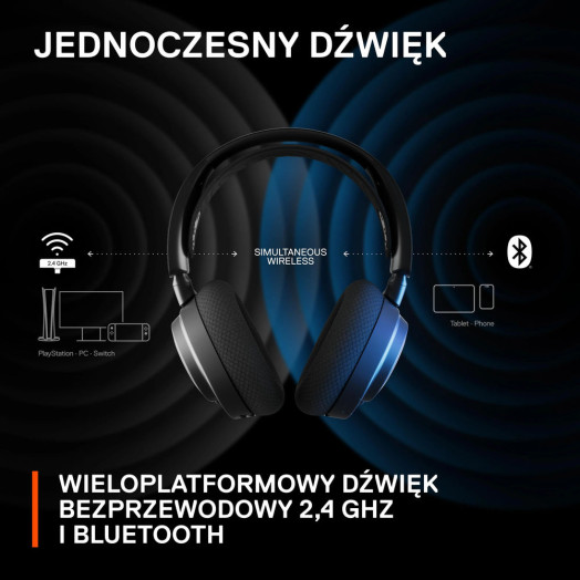 Бездротові накладні накладні навушники SteelSeries Arctis Nova 7 з мікрофоном чорного кольору