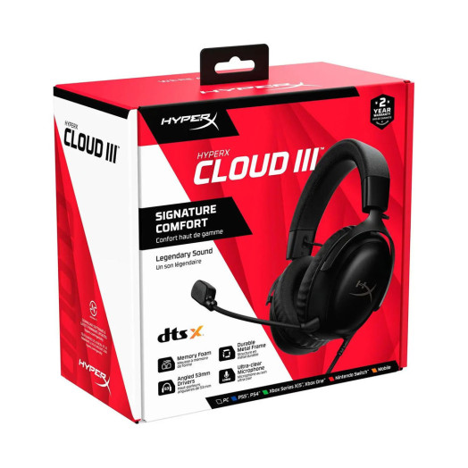 Дротові навушники HyperX Cloud III з мікрофоном, чорні