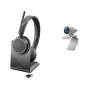 Комплект бездротових навушників Plantronics Poly Studio P5 з навушниками Voyager 4220 UC Black