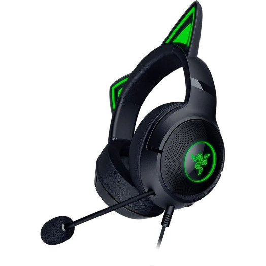 Дротові навушники Razer Kraken Kitty V2 Black з мікрофоном. Чорні