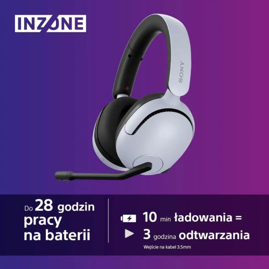 Накладні бездротові навушники Sony INZONE H5 з мікрофоном білі