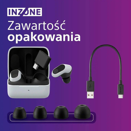 Бездротові навушники-вкладиші Sony INZONE Buds з мікрофоном білі