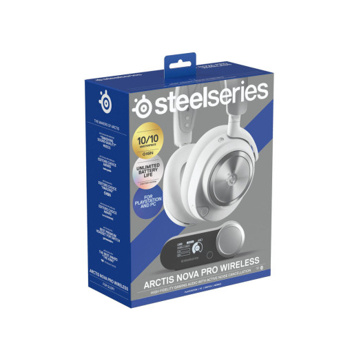 Бездротові накладні накладні навушники SteelSeries Arctis Nova Pro P з мікрофоном білі