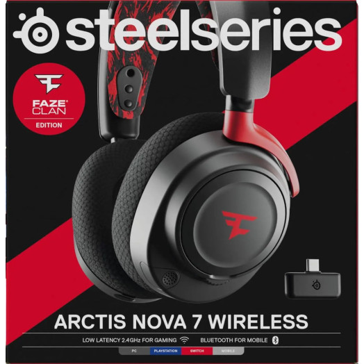 Накладні бездротові навушники SteelSeries Arctis Nova 7 Wireless FaZe Clan Limited Edition з мікрофоном