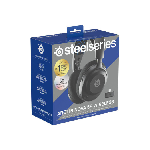 Бездротові накладні накладні навушники SteelSeries Arctis Nova 5P з мікрофоном чорного кольору