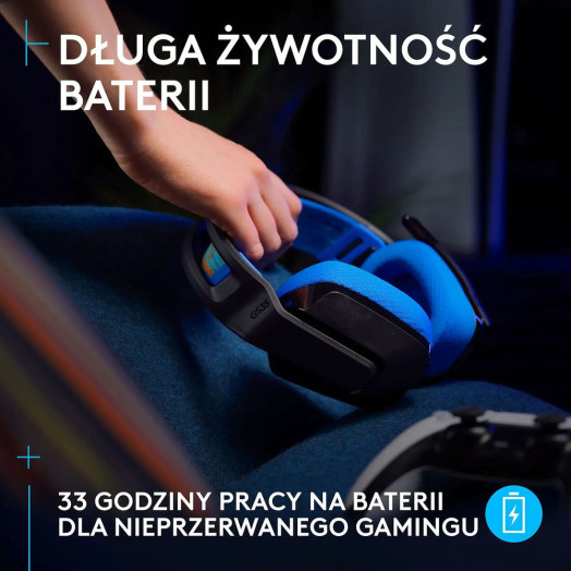 Чорно-сині бездротові навушники Logitech G535 Lightspeed з мікрофоном