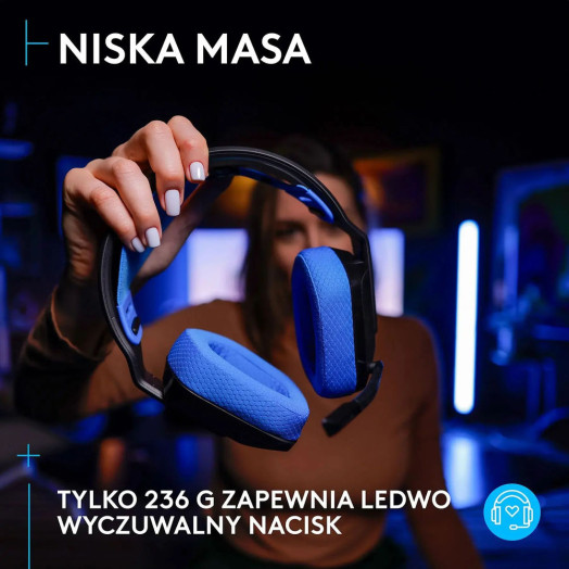 Чорно-сині бездротові навушники Logitech G535 Lightspeed з мікрофоном