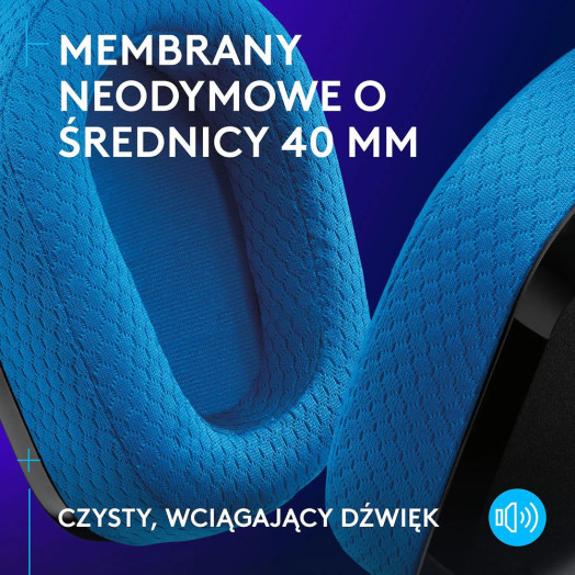 Чорно-сині бездротові навушники Logitech G535 Lightspeed з мікрофоном