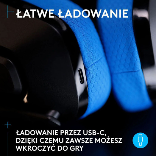 Чорно-сині бездротові навушники Logitech G535 Lightspeed з мікрофоном