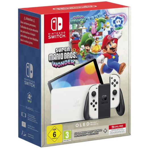 Консоль Nintendo Switch OLED біла + Super Mario Bros. Wonder + Nintendo Online 365days + футляр Oniverse Protect&Carry