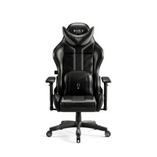 Ігрове крісло Diablo Chairs X-Ray 2.0 нормального розміру до 136 кг з екошкіри чорно-сірий