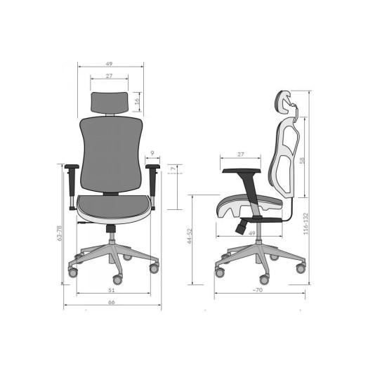 Diablo Chairs V-Basic Офісне крісло нормального розміру до 150 кг Тканина чорно-сіра