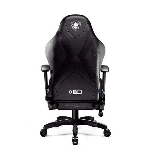 Ігрове крісло Diablo Chairs X-Horn 2.0 нормального розміру до 160 кг з екошкіри, чорний