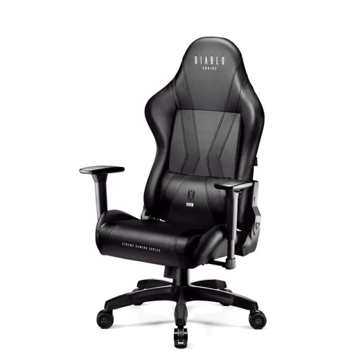Ігрове крісло Diablo Chairs X-Horn 2.0 нормального розміру до 160 кг з екошкіри, чорний