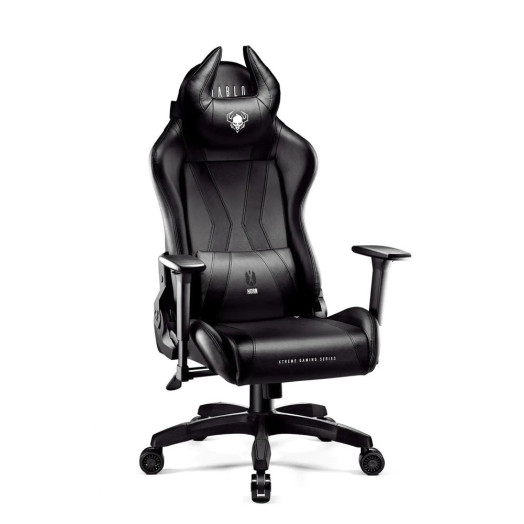 Ігрове крісло Diablo Chairs X-Horn 2.0 нормального розміру до 160 кг з екошкіри, чорний