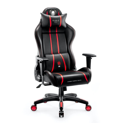 Ігрове крісло Diablo Chairs X-One 2.0 King Size до 160 кг з еко-шкіри чорно-червоного кольору