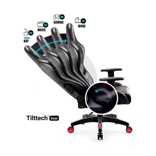 Ігрове крісло Diablo Chairs X-One 2.0 King Size до 160 кг з еко-шкіри чорно-червоного кольору