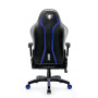 Ігрове крісло Diablo Chairs X-One 2.0 нормального розміру до 136 кг з еко-шкіри, чорно-синій