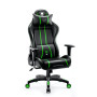 Ігрове крісло Diablo Chairs X-One 2.0 нормального розміру до 136 кг, тканина ЕКО-шкіра, чорно-зелений