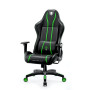 Ігрове крісло Diablo Chairs X-One 2.0 нормального розміру до 136 кг, тканина ЕКО-шкіра, чорно-зелений