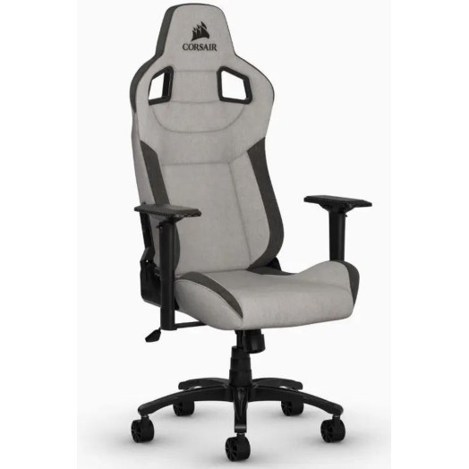 Ігрове крісло Corsair T3 Rush до 120 кг. Тканина світло-сіра