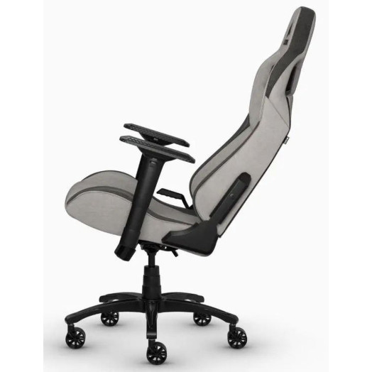 Ігрове крісло Corsair T3 Rush до 120 кг. Тканина світло-сіра