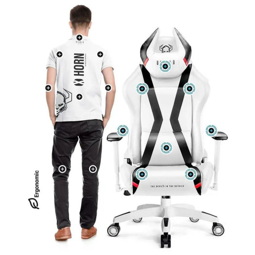 Diablo Chairs X-Horn 2.0 Ігрове крісло нормального розміру до 160 кг з екошкіри чорно-біле