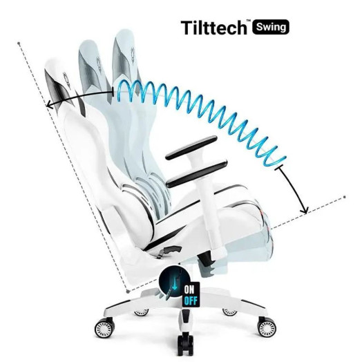 Diablo Chairs X-Horn 2.0 Ігрове крісло нормального розміру до 160 кг з екошкіри чорно-біле