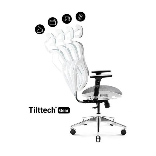 Diablo Chairs V-Basic Офісне крісло нормального розміру до 150 кг Тканина біло-сіра