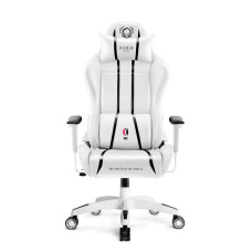 Ігрове крісло Diablo Chairs X-One 2.0 нормального розміру до 136 кг з еко-шкіри, білий і чорний