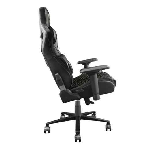 Ігрове крісло Trust GXT 712 Resto Pro до 150 кг з екологічно чистої шкіри чорно-золотистого кольору