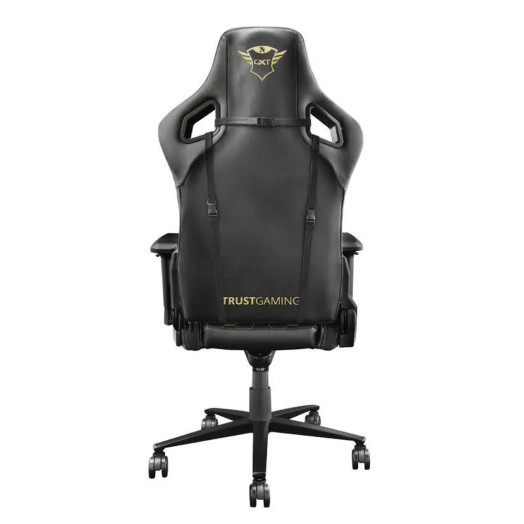 Ігрове крісло Trust GXT 712 Resto Pro до 150 кг з екологічно чистої шкіри чорно-золотистого кольору