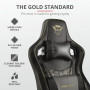 Ігрове крісло Trust GXT 712 Resto Pro до 150 кг з екологічно чистої шкіри чорно-золотистого кольору