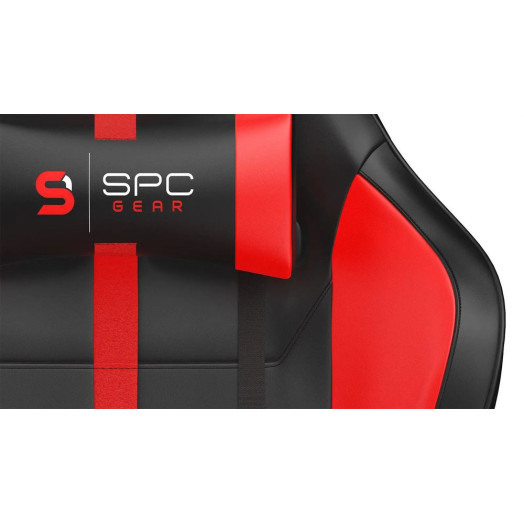Ігрове крісло SPC Gear SR400 до 120 кг з екошкіри, червоне